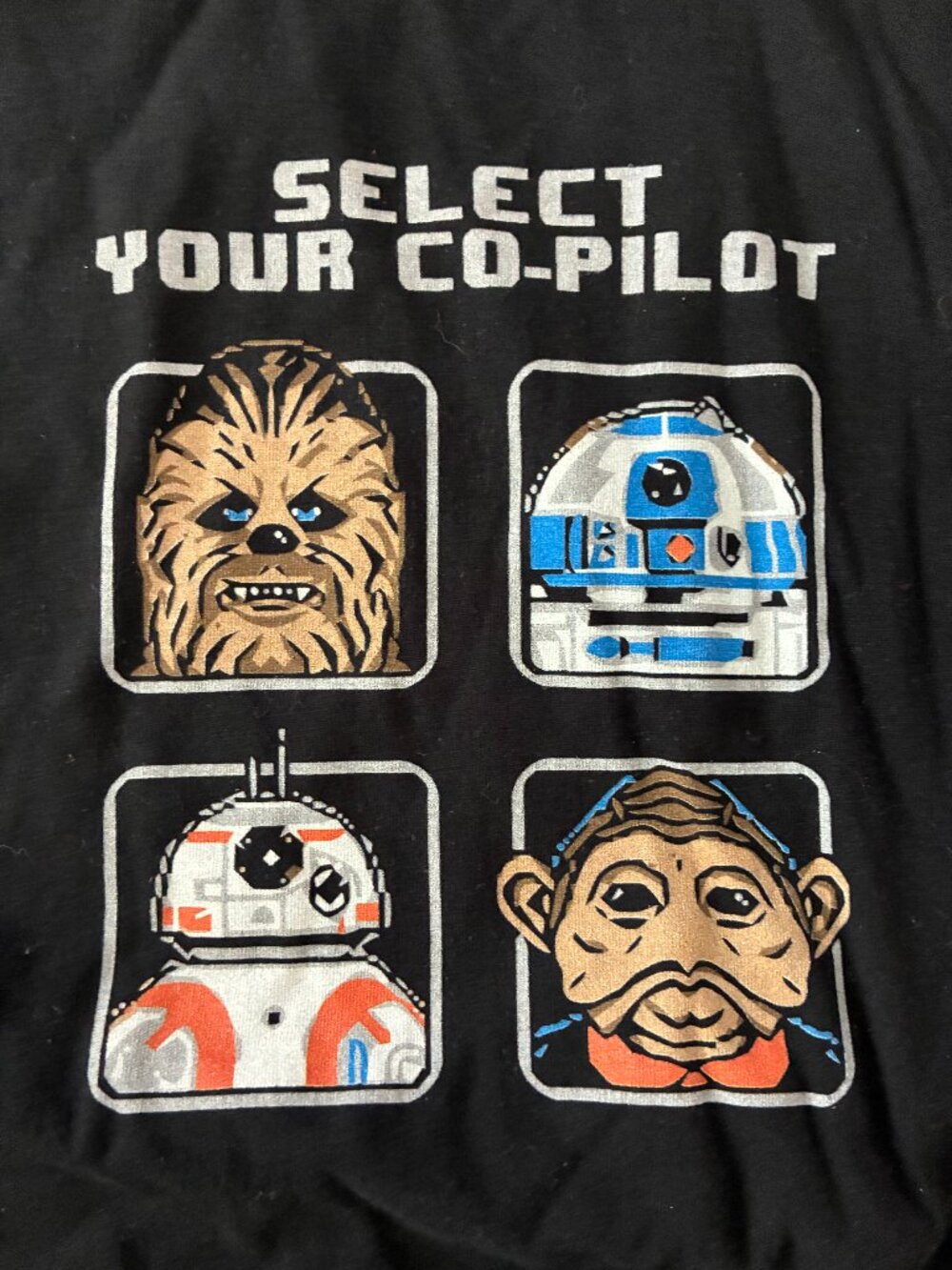 Star Wars Select Your Co-Pilot T-Shirt Spreadshirt Black Men's Size L